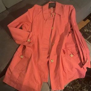 Old Navy Coral Pink Trench Coat Size Xxl vintage